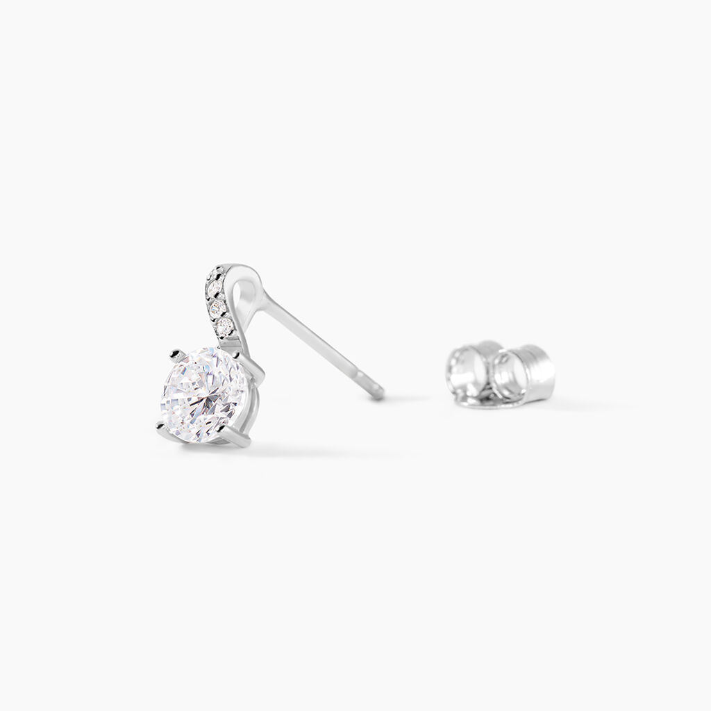 Boucles D'oreilles Pendantes Idylla Argent Blanc Oxyde De Zirconium - Boucles d'oreilles fantaisie Femme | Histoire d&rsquo;Or