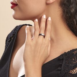 Bague Solitaire Ceramik Design Argent  Oxyde De Zirconium Et Céramique - Bagues solitaires Femme | Histoire d’Or