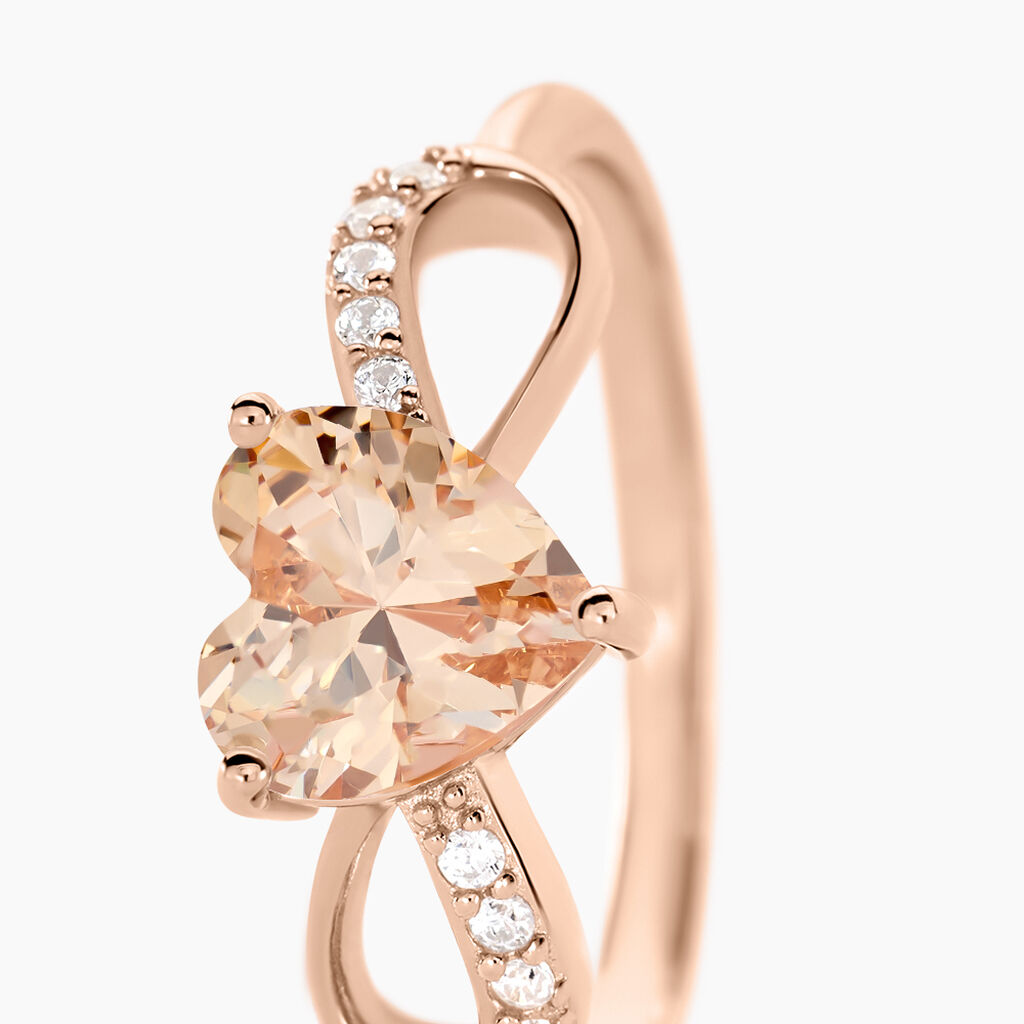 Bague Atieno Argent Rose Oxyde De Zirconium - Bagues solitaires Femme | Histoire d’Or