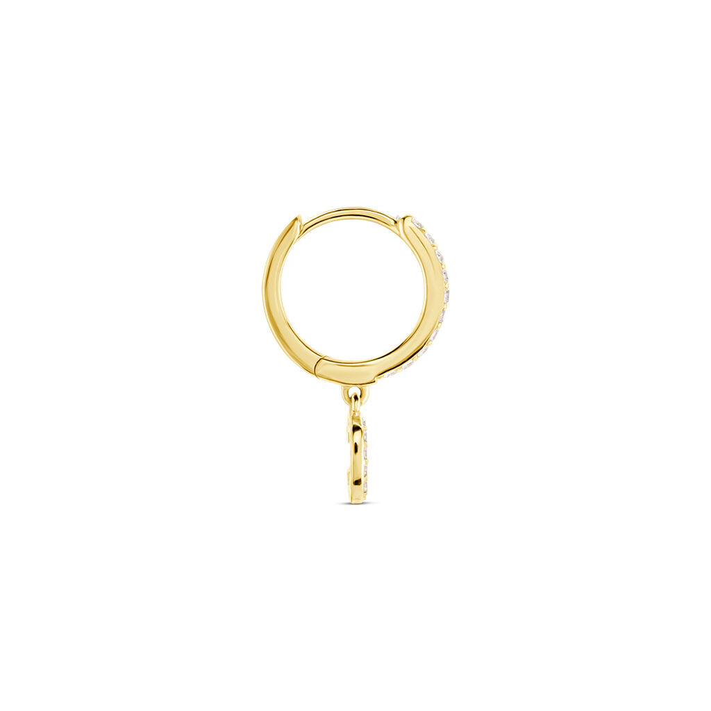 Créole Unitaire Léria Or Jaune Oxydes De Zirconium - Boucles d'oreilles créoles Femme | Histoire d’Or