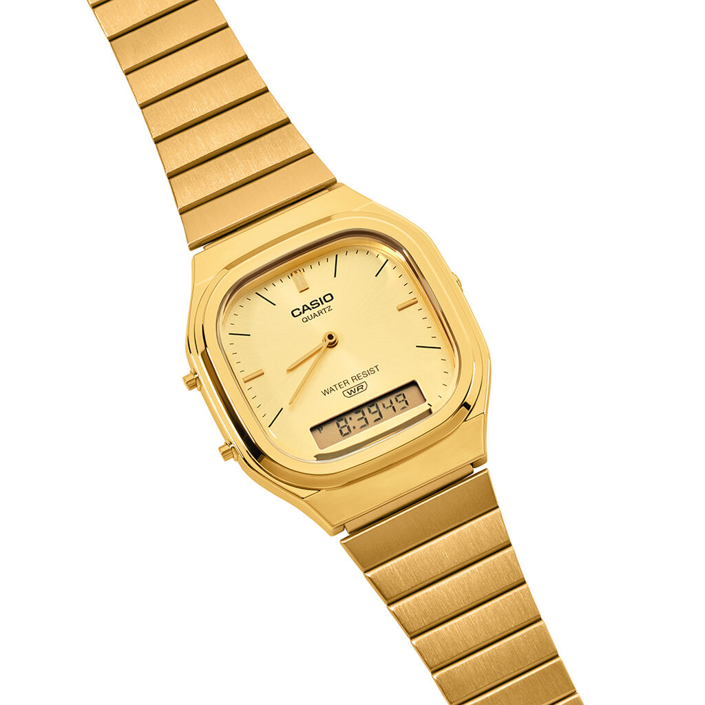 Montre Casio Collection Aq240 Dor&eacute; - Id&eacute;es cadeaux Unisex | Histoire d&rsquo;Or