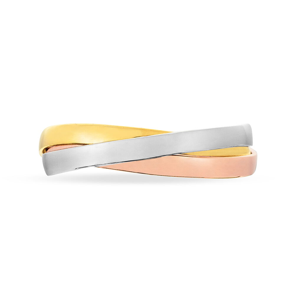 Alliance Entrelacee Ruban Plat Or Tricolore -  Unisex | Histoire d’Or