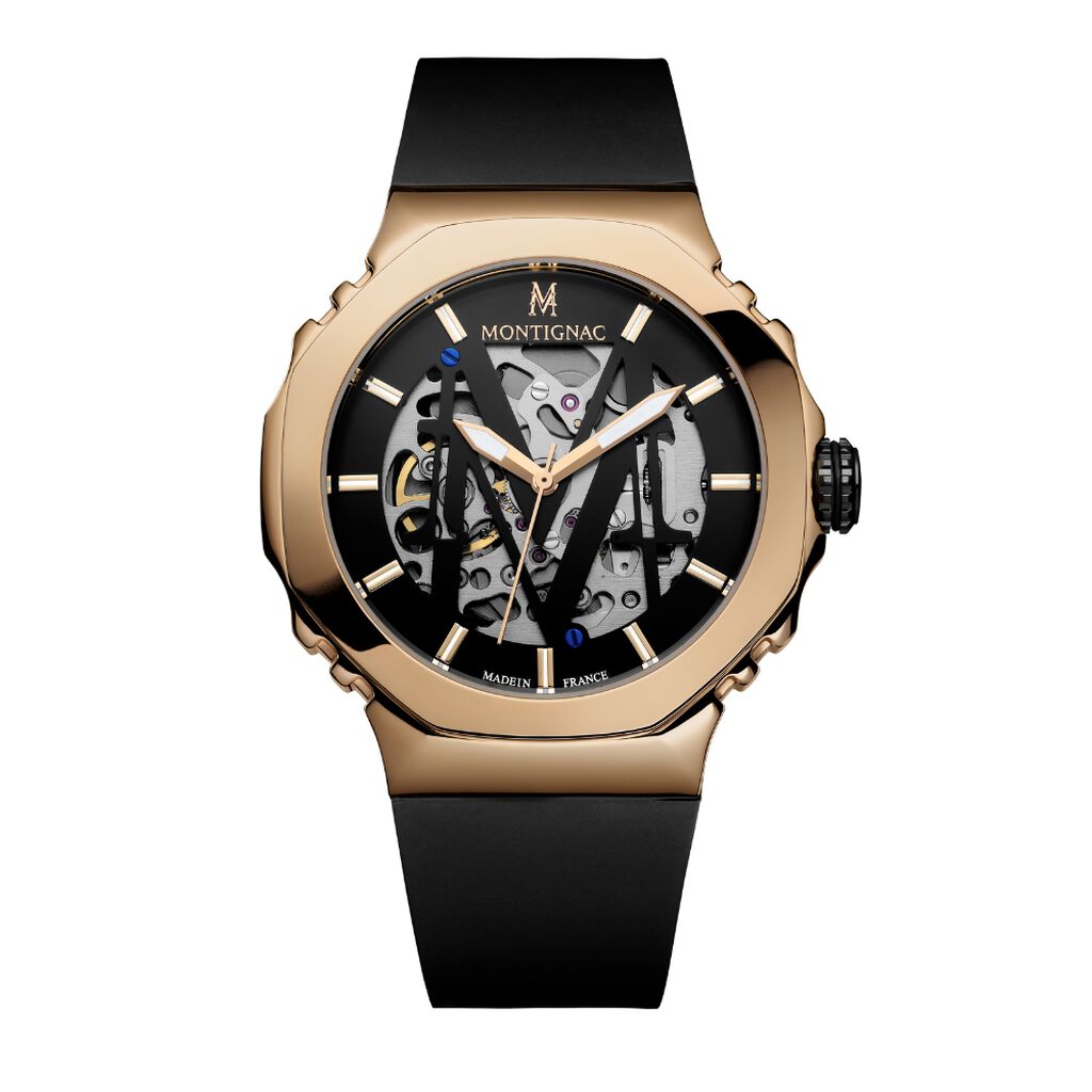 Montre Montignac Octagon Automatique Noir - Id&eacute;es cadeaux Homme | Histoire d&rsquo;Or