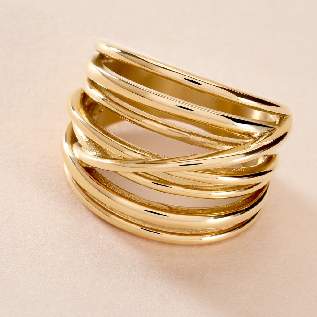 Bague Gold Aura Acier Jaune - Bagues fantaisie Femme | Histoire d&rsquo;Or