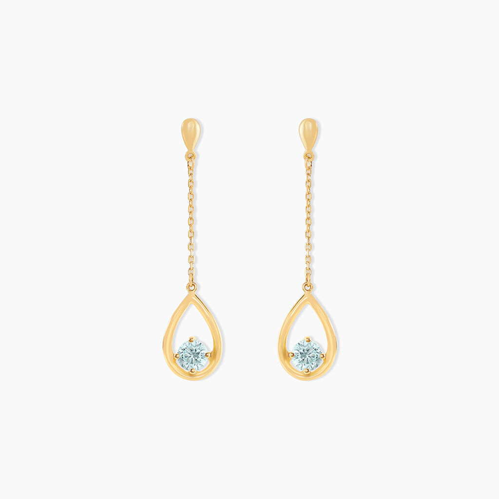 Boucles D'oreilles Pendantes Or Jaune Ossian Topaze - Boucles d'oreilles pendantes Femme | Histoire d&rsquo;Or