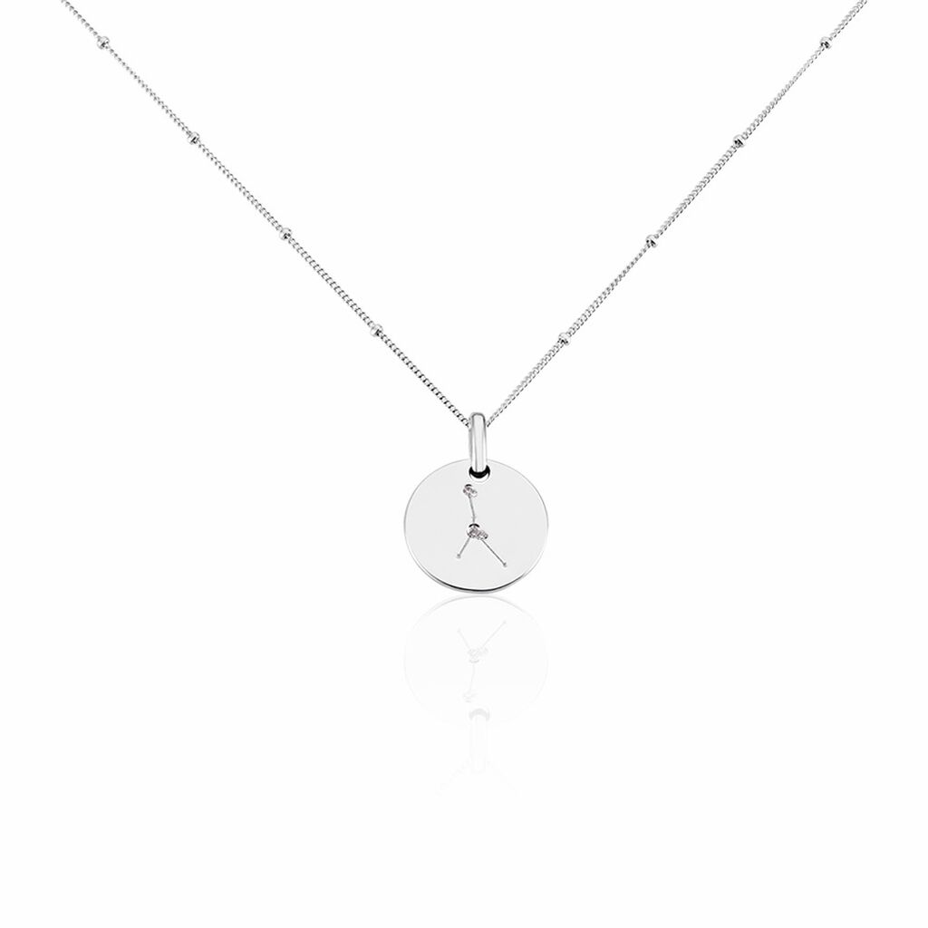 Collier Astr Argent Oxydes De Zirconium
