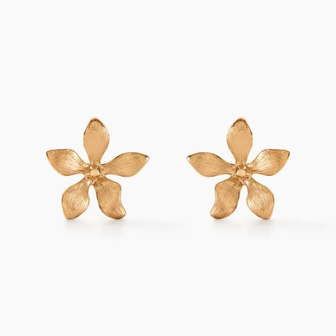 Boucles D'oreilles Puces Zinnia Plaqu&eacute; Or Jaune - Boucles d'oreilles fantaisie Femme | Histoire d&rsquo;Or