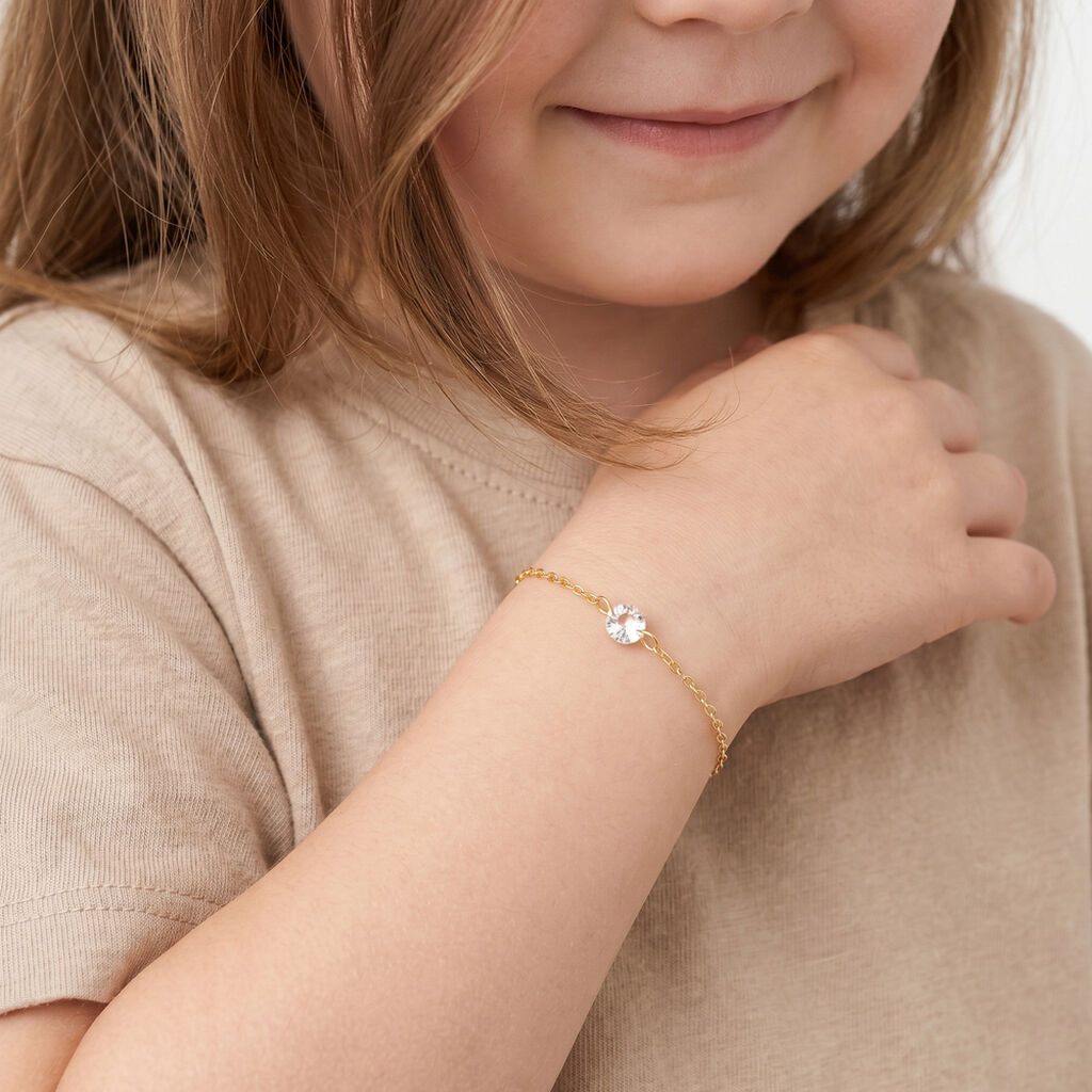 Bracelet Or Jaune Emilee Oxyde De Zirconium - Bracelets Enfant | Histoire d&rsquo;Or
