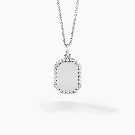 Collier Declaration Argent Blanc Oxyde De Zirconium - Colliers Femme | Histoire d&rsquo;Or