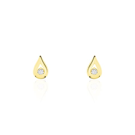 Boucles D'oreilles Puces Purete Or Jaune Diamant - Clous d'oreilles Femme | Histoire d&rsquo;Or