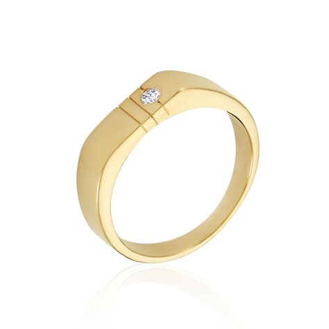 Chevalière Plaqué Or Jaune Alec Oxyde De Zirconium - Chevalières Homme | Histoire d’Or