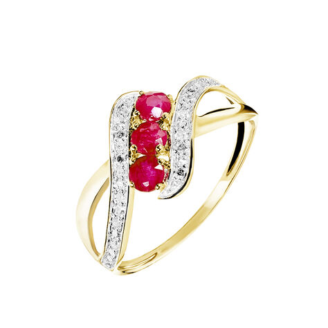 Bague Simma Or Jaune Diamant Et Rubis - Bagues avec pierre Femme | Histoire d’Or
