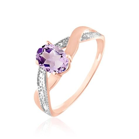 Bague Candice Or Rose Amethyste - Bagues solitaires Femme | Histoire d&rsquo;Or