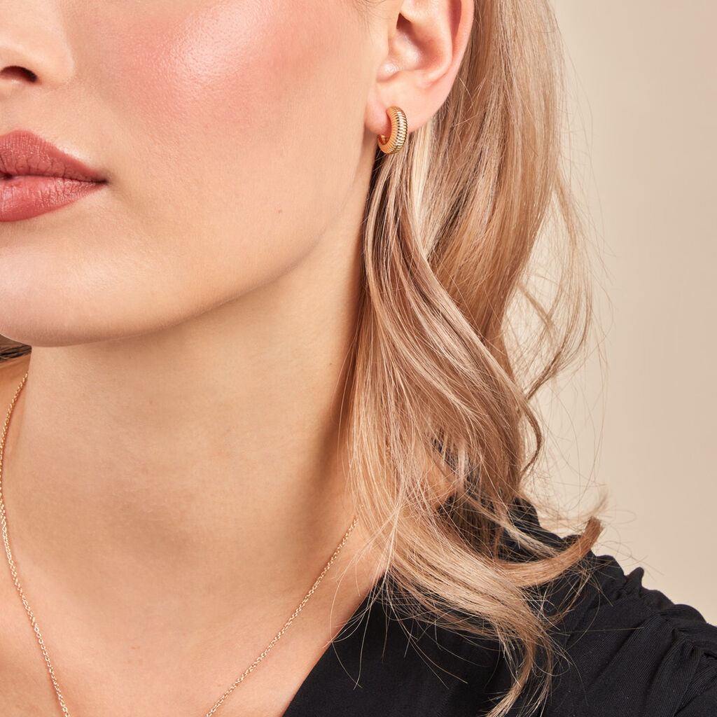Créoles Dune Plaqué Or Doré - Boucles d'oreilles créoles Femme | Histoire d’Or