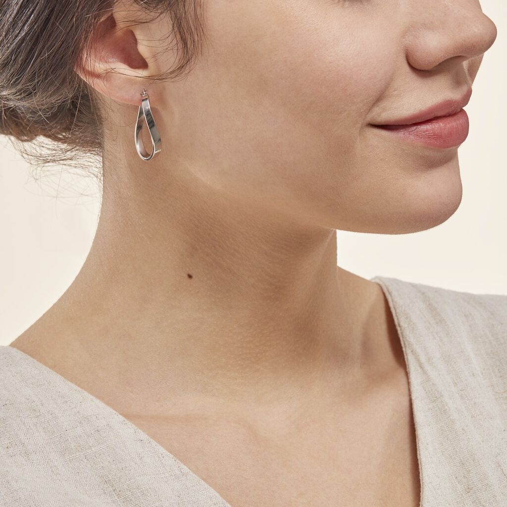Créoles Silla Or Blanc - Boucles d'oreilles créoles Femme | Histoire d’Or