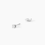 Boucles D'oreilles Puces Or Blanc Victoria Diamants - Clous d'oreilles Femme | Histoire d&rsquo;Or
