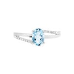 Bague Marie-eva Or Blanc Topaze Et Oxyde De Zirconium - Bagues solitaires Femme | Histoire d&rsquo;Or