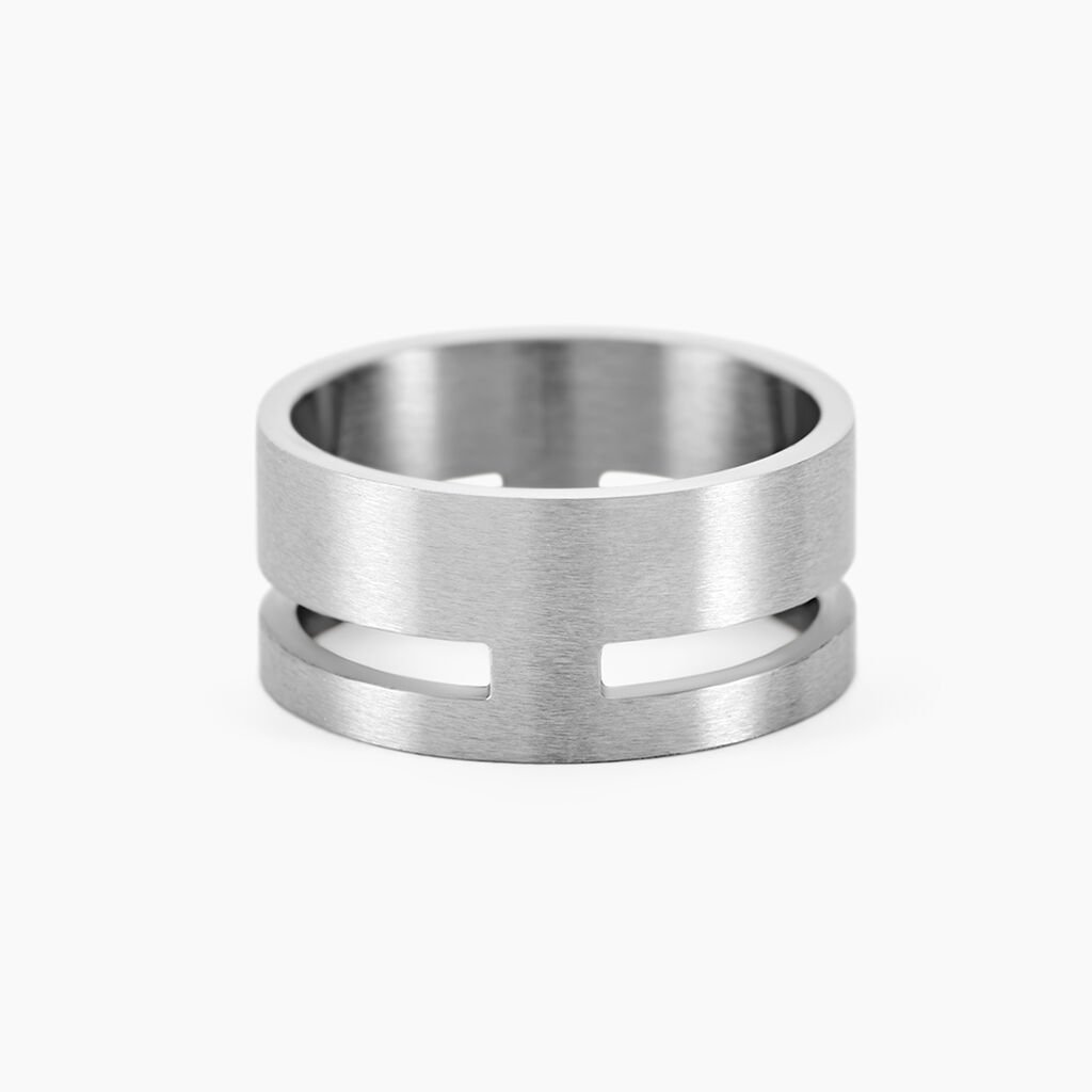 Bague Line Acier Blanc - Bagues fantaisie Homme | Histoire d&rsquo;Or