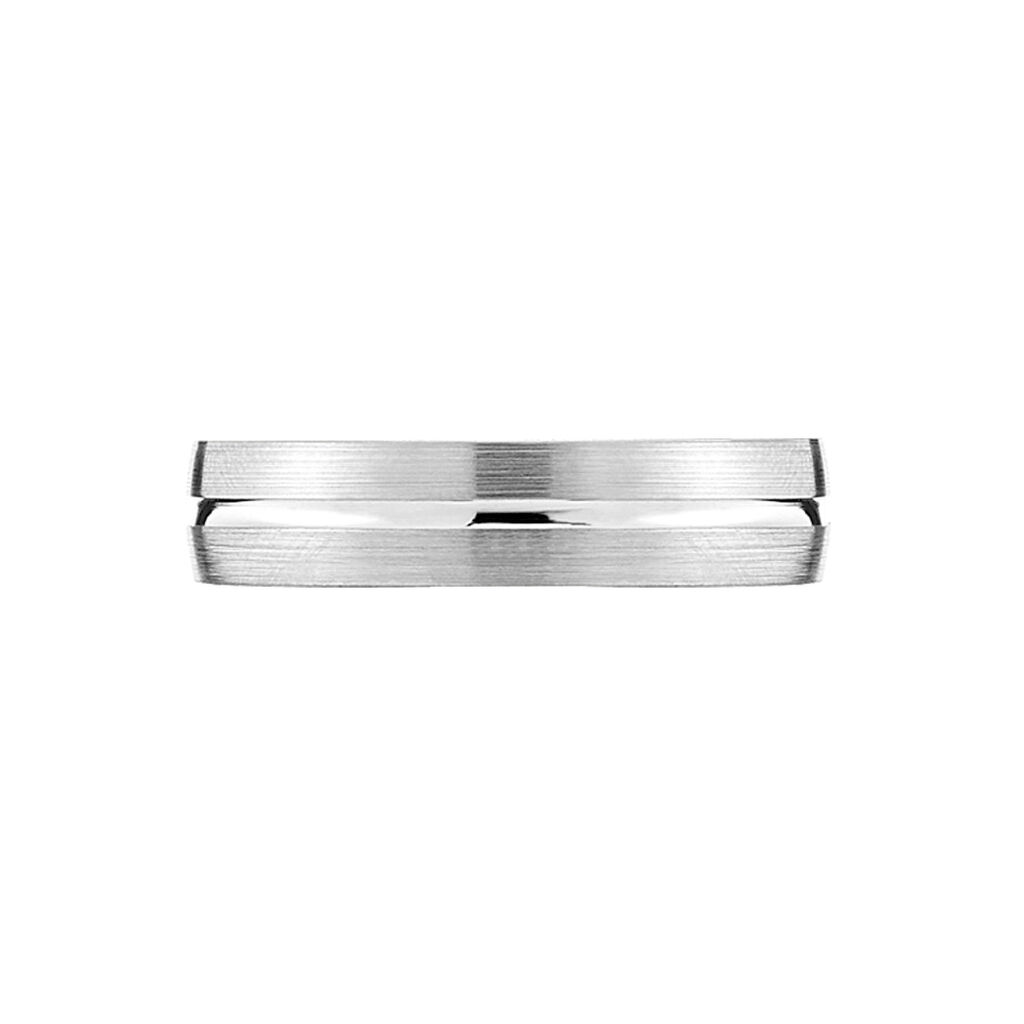Alliance Liseret Central Ruban Plat Palladium Blanc - Alliances Homme | Histoire d’Or