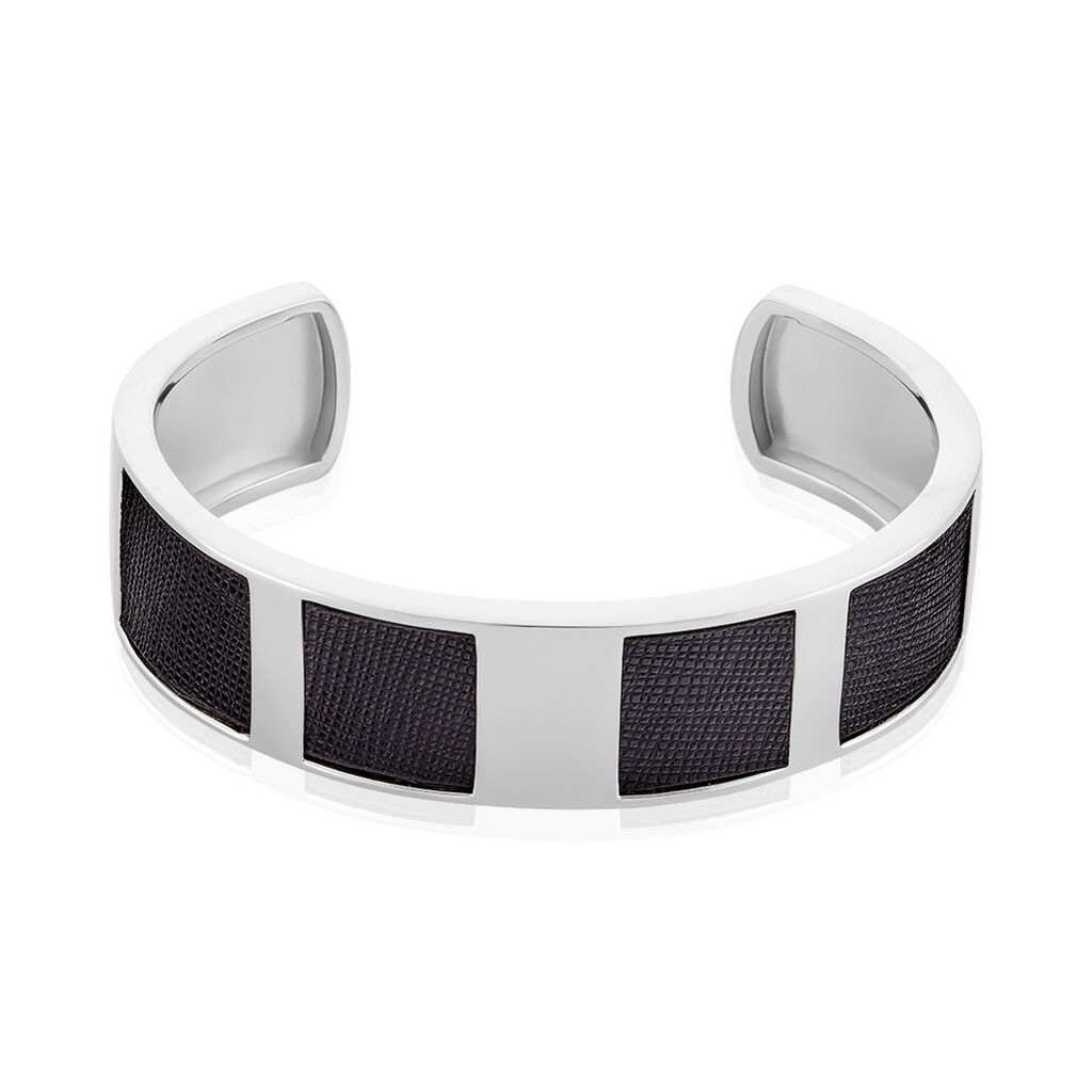 Bracelet Jonc Milo Argent Blanc - Bracelets Cuir Homme | Histoire d&rsquo;Or