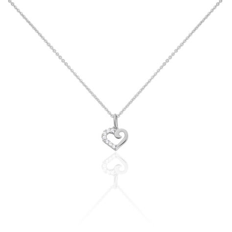 Collier Annabella Argent Blanc Oxyde De Zirconium - Colliers Coeur Femme | Histoire d’Or