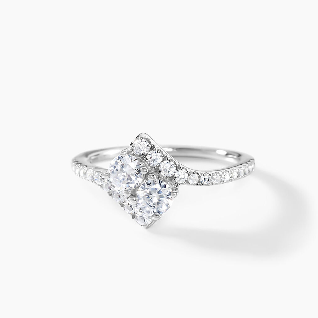 Bague Lisette Argent Blanc Oxyde De Zirconium - Bagues avec pierre Femme | Histoire d’Or