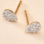 Boucles D'oreilles Puces Pear C Or Jaune Diamant - Clous d'oreilles Femme | Histoire d&rsquo;Or