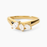 Bague Nadjia Argent Dor&eacute; A L'Or 750/1000 Oxyde De Zirconium - Bagues solitaires Femme | Histoire d&rsquo;Or