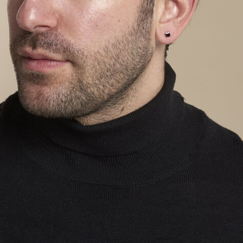 Boucles D'oreilles Puces Paco Argent Blanc Oxyde De Zirconium - Boucles d'oreilles fantaisie Homme | Histoire d’Or
