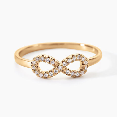 Bague Merane Plaqu&eacute; Or Jaune Oxyde De Zirconium - Bagues avec pierre Femme | Histoire d&rsquo;Or