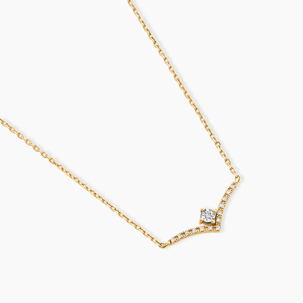 Collier Severienne Or Jaune Diamant - Colliers  | Histoire d&rsquo;Or