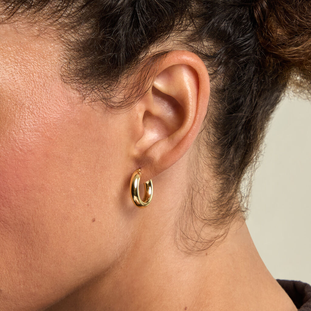 Cr&eacute;oles Chucho Argent Dor&eacute; A L'Or 750/1000 - Boucles d'oreilles cr&eacute;oles Femme | Histoire d&rsquo;Or
