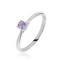 Bague Solitaire Fiona Or Blanc Amethyste