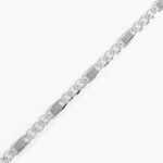 Bracelet Jeremi Maille Alternee 1/3 Et Plaquettes Argent Blanc - Bracelets cha&icirc;ne Homme | Histoire d&rsquo;Or