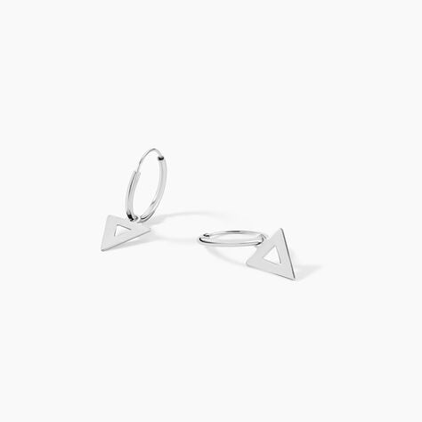 Creoles Elvyn Argent Blanc - Boucles d'oreilles créoles Femme | Histoire d’Or