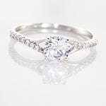 Bague Evita Or Blanc Oxyde De Zirconium - Bagues solitaires Femme | Histoire d&rsquo;Or