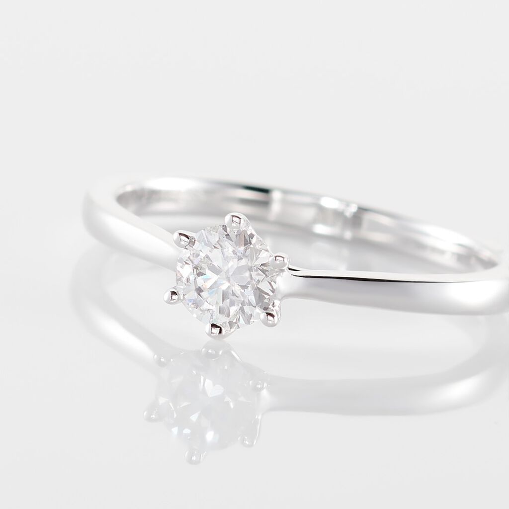 Bague Athena Or Blanc Diamant - Bagues solitaires Femme | Histoire d’Or