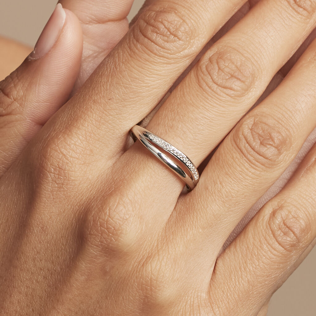 Bague Celimene Argent Blanc Oxyde De Zirconium - Bagues avec pierre Femme | Histoire d’Or