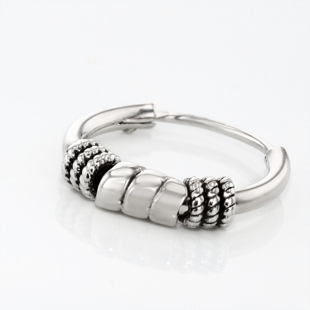 Cr&eacute;ole Unitaire Ian Argent Blanc - Piercings d'oreilles Homme | Histoire d&rsquo;Or