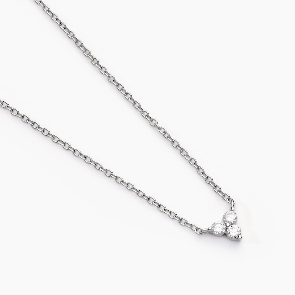 Collier Thylane Argent Blanc Oxyde De Zirconium - Colliers fantaisie Femme | Histoire d’Or