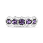 Bague Margaux Or Blanc Amethyste Et Diamant - Bagues avec pierre Femme | Histoire d&rsquo;Or