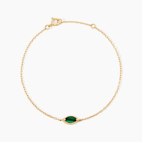 Bracelet Chelo Or Jaune Malachite Oxyde De Zirconium - F&ecirc;te des m&egrave;res Femme | Histoire d&rsquo;Or