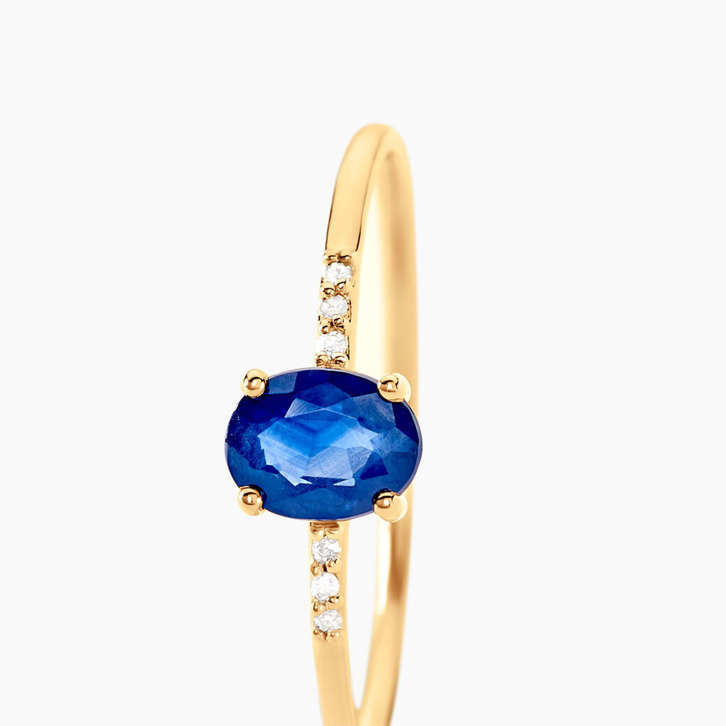 Bague Jehane Or Jaune Saphir Et Diamant - Bagues solitaires Femme | Histoire d’Or