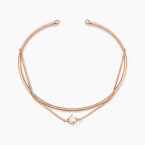 Bracelet Jonc Ruth Argent Rose Oxyde De Zirconium - Bracelets joncs Femme | Histoire d&rsquo;Or