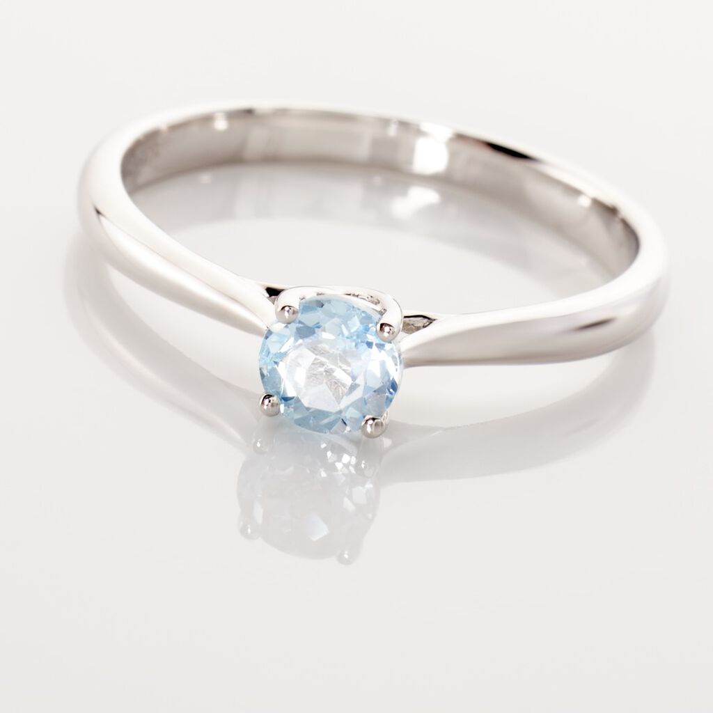 Bague Solitaire Fiona Or Blanc Topaze - Bagues solitaires Femme | Histoire d&rsquo;Or