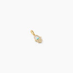 Pendentif Fatima Argent Dor&eacute; A L'Or 750/1000 Oxyde De Zirconium - Pendentifs Femme | Histoire d&rsquo;Or