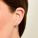 Boucles D'Oreilles Puces Creighton Argent Dor&eacute; A L'Or 750/1000 Topaze Oxyde De Zirconium - Clous d'oreilles Femme | Histoire d&rsquo;Or