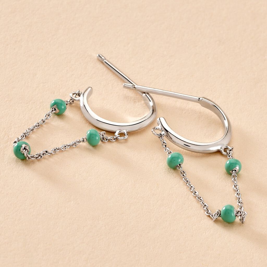 Cr&eacute;oles Polka Argent Blanc - Boucles d'oreilles cr&eacute;oles Femme | Histoire d&rsquo;Or