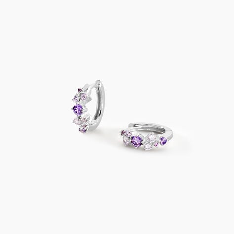 Cr&eacute;oles Rio Argent Blanc Oxyde De Zirconium - Boucles d'oreilles cr&eacute;oles Femme | Histoire d&rsquo;Or