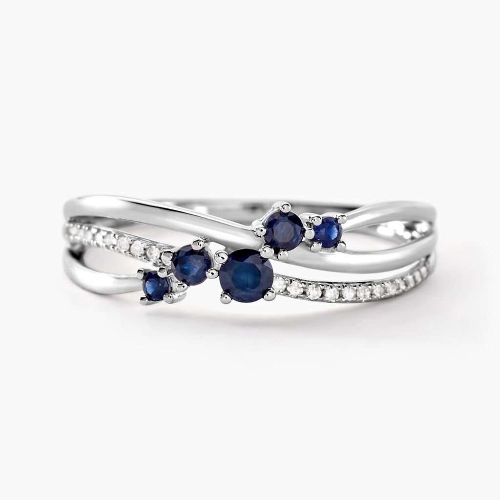 Bague Amarylis Or Blanc Saphir Diamant - Bagues solitaires Femme | Histoire d&rsquo;Or